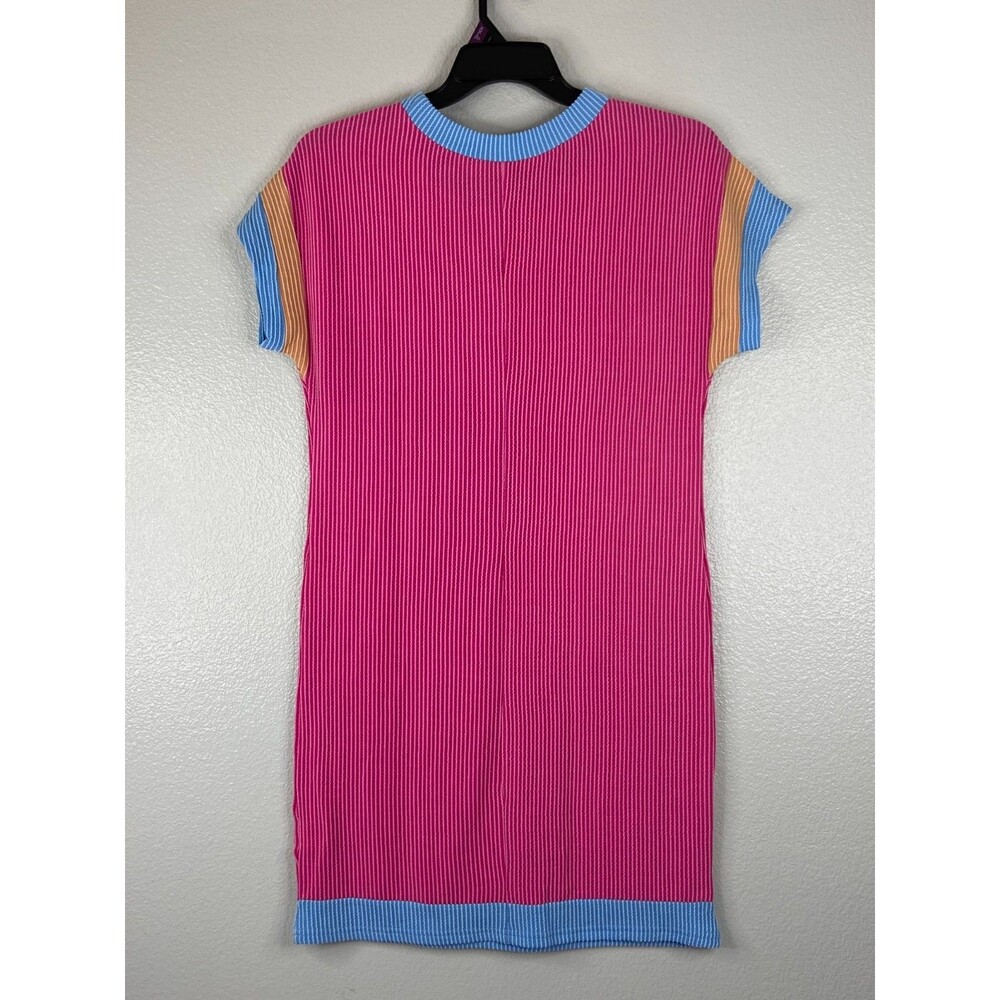 Sweet Ivey Designs Women Small Dress Sleeveless Pink Blue Trim NWT - Picture 4 of 8